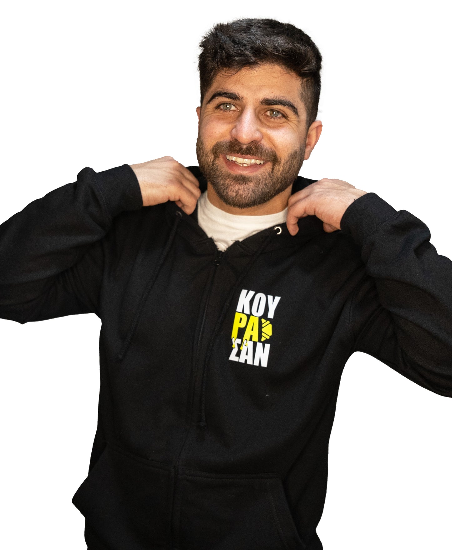 Ζακέτα "ΚΟΥΡΑΣΑΝ" με κουκούλα από Αδελφική Αγάπη - Μαύρο - Tsoulfas Shop